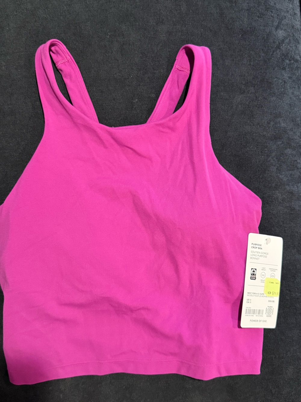 Athleta Bright Pink Crop Sports Bra